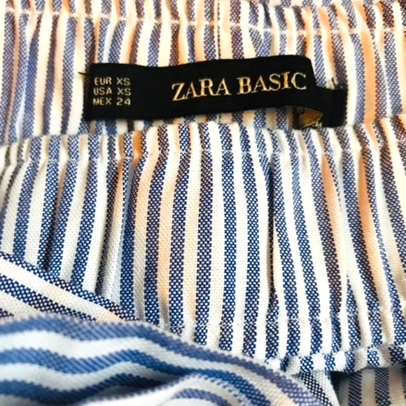 🆕 Zara Stripped Pants. Elastic Waist. Sash Belt - Hand Pockets - Picture 6 of 12